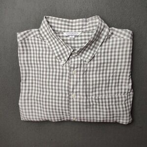 Clothing Arts Shirt Mens XL Gingham Button Up Pick Pocket Proof Travel Work